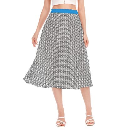 Picture of Scarf Mousey Skirt - Word Pattern Black on White