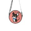 Picture of Scarf Mousey Round Satchel Bag - Salmon