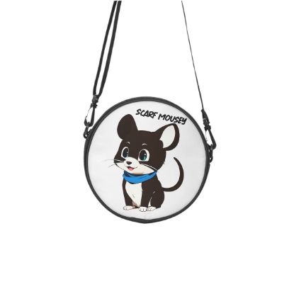 Picture of Scarf Mousey Round Satchel Bag - White