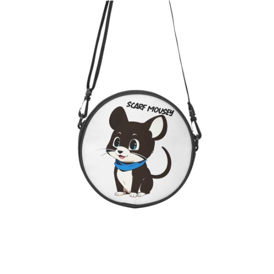 Picture of Scarf Mousey Round Satchel Bag - White
