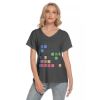 Picture of Scarf Mousey Womens T-Shirt Loose V-Neck - Tetris