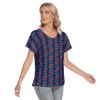 Picture of Scarf Mousey Womens T-Shirt Loose V-Neck - 2024 Tiled