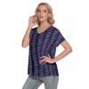 Picture of Scarf Mousey Womens T-Shirt Loose V-Neck - 2024 Tiled