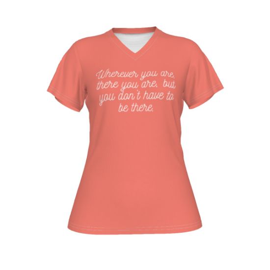 Picture of Scarf Mousey Womens T-Shirt V-Neck - Wherever you are...